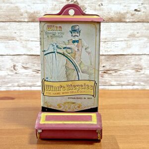Vintage Jasco Hong Kong Metal Tin MatchBox Wall Holder Winn's Bicycles
